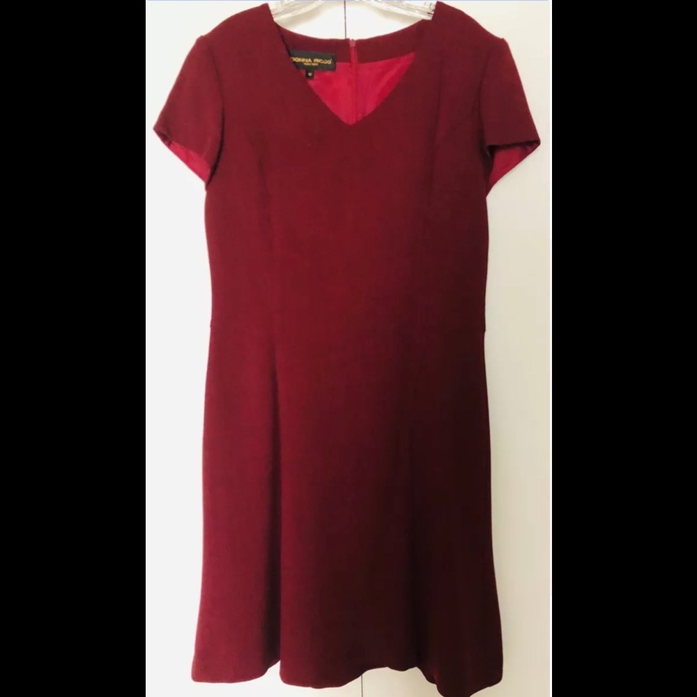 donna ricco red dress Donna Ricco Red Scuba Sleeveless Ruffle Hem